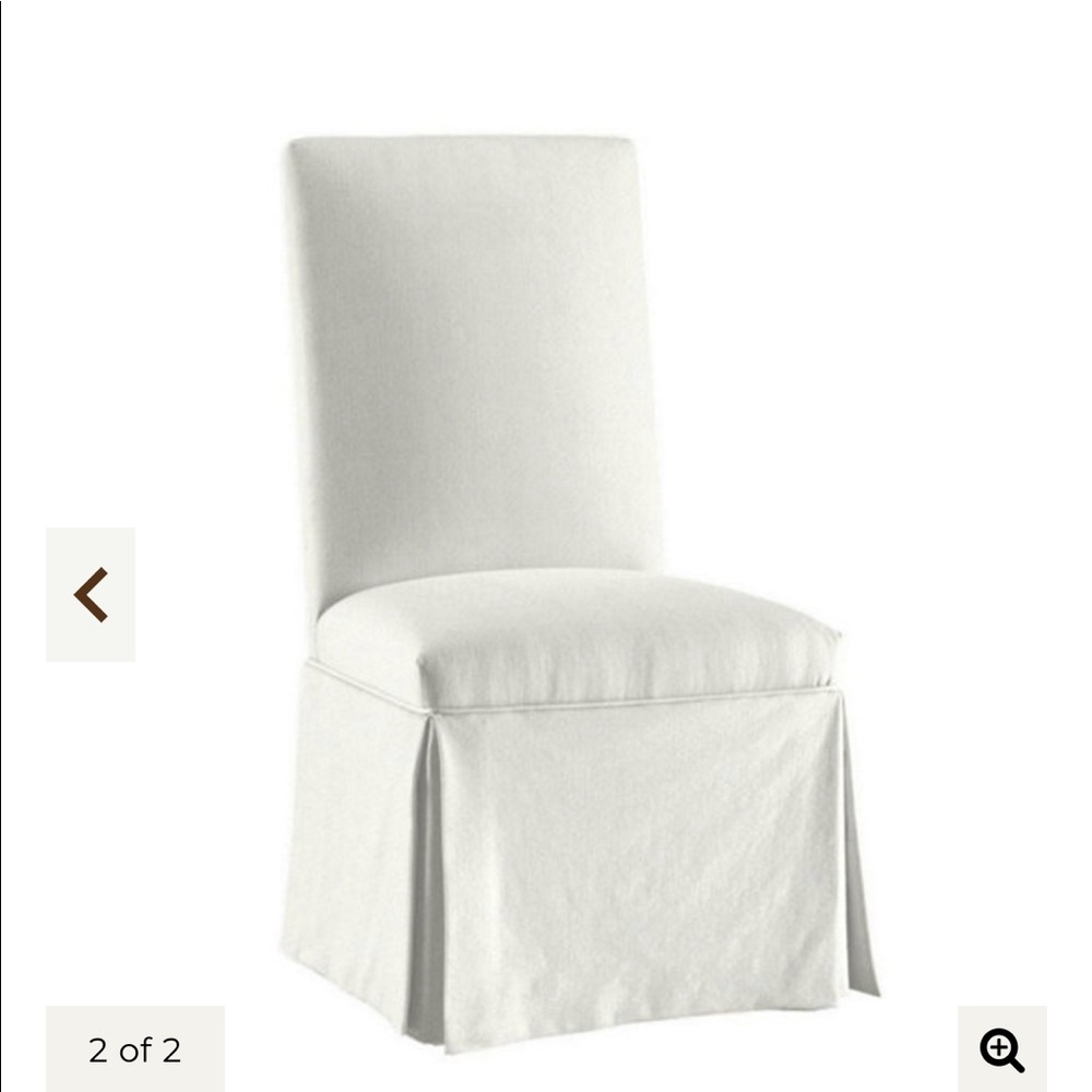 Ballard Designs Parsons Chair Slipcover - Signature Linen Blanc